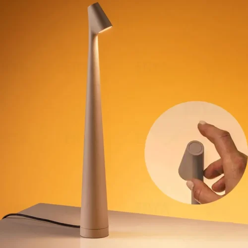 Candeeiro-de-mesa-LED-port-til-com-sensor-de-toque-3-n-veis-de-brilho-bateria Luminária Mesa Sem Fio Portátil de LED