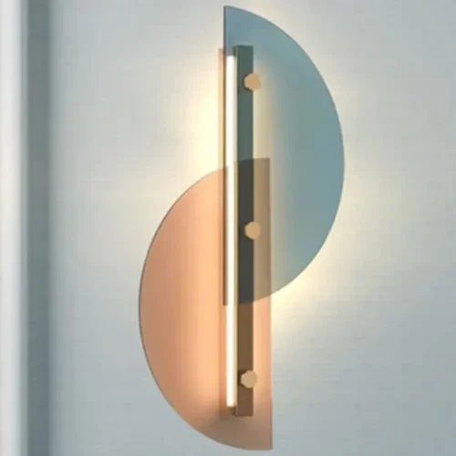 Estilo-n-rdico-multicolorido-arte-luzes-de-parede-designer-criativo-sala-estar-quarto-cabeceira-caf-decora Arandela Escultural Artística Moderna Multicolorida