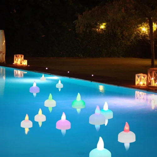 Flickering-Flameless-LED-velas-imperme-vel-l-mpada-flutuante-ch-luz-a-pilhas-para-piscina-e Vela LED Flutuantes impermeável