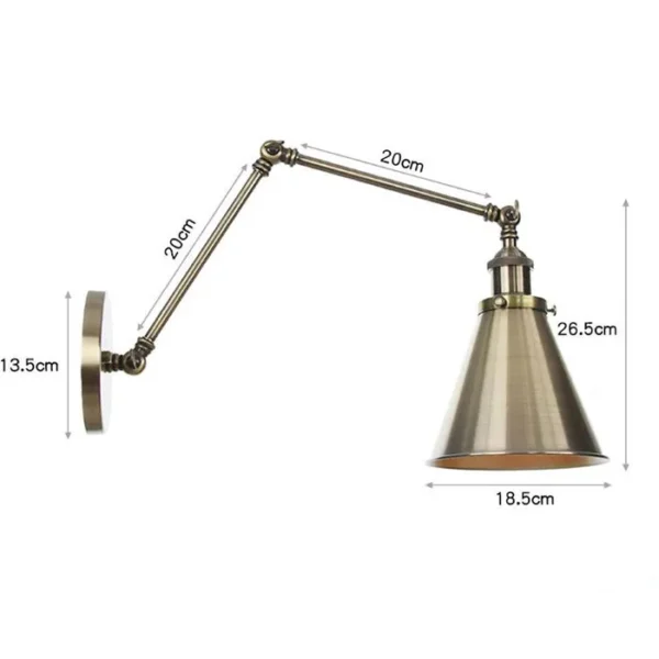 H1bf62ea1ed1443c5aab9950281120bb5L Arandela Dourada Articulada Design Americano