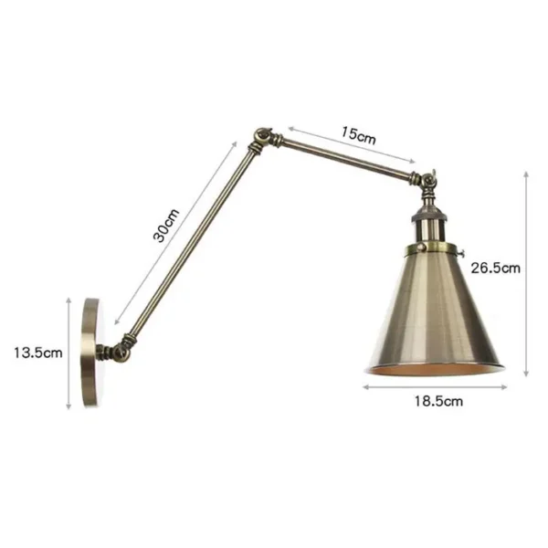 Hfc2f927aedbc43a2a9dc5f2b9ac9a83eZ Arandela Dourada Articulada Design Americano