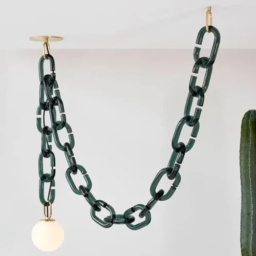 Moonriver-Ilumina-o-Lustre-de-corrente-de-vidro-criativo-l-mpada-suspensa-art-stica-moderna-LED Lustre Corrente Em Suspensão