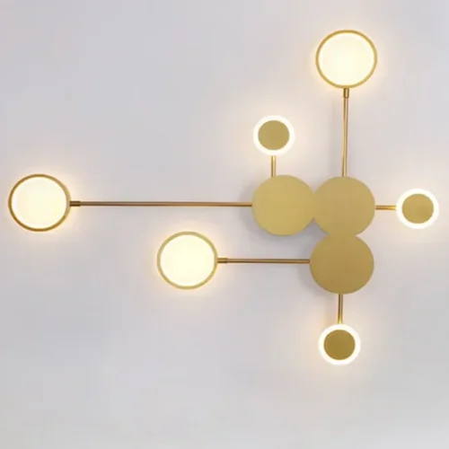 Nordic-Modern-Wall-LED-Lamp-Luzes-de-cabeceira-Minimalista-Sala-de-estar-Quarto-Escada-Decora-o Arandela Minimalista Origami Alumínio Círculos Cheio e Vazado