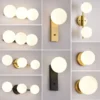 Nordic-interior-g9-9w-l-mpadas-de-parede-led-decora-o-para-sala-estar-quarto-com Arandela Barcelona Moderna Com Bola de Vidro Branca