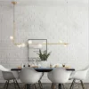Lustre Barra Retangular Linear e Bolas de Vidro