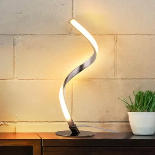 S0ace6a7d07fc440bb1aa72cdf87650a5a Luminária Mesa LED Em Onda Espiral