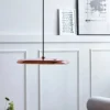 Simples-led-metal-acr-lico-pingente-de-luz-design-n-rdico-linear-l-mpada-lustre-rosa Pendente Ufo Slim Alumínio e Luz Led Inclusa