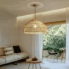 Criativo-moderno-Artesanal-Rattan-Arte-Abajur-Estilo-do-Designer-Lustre-Restaurante-Quarto-e-Sala-de-Ch-1 Pendente Artesanal Rattan Natural | Entrega em Todo Brasil