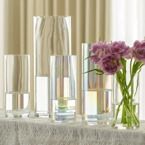 Europeu-Grande-Vaso-De-Vidro-Cil-ndrico-Decora-o-Da-Sala-De-Estar-Decora-o-Do Vidro Cilíndrico Hidropônico e/ou Para Velas