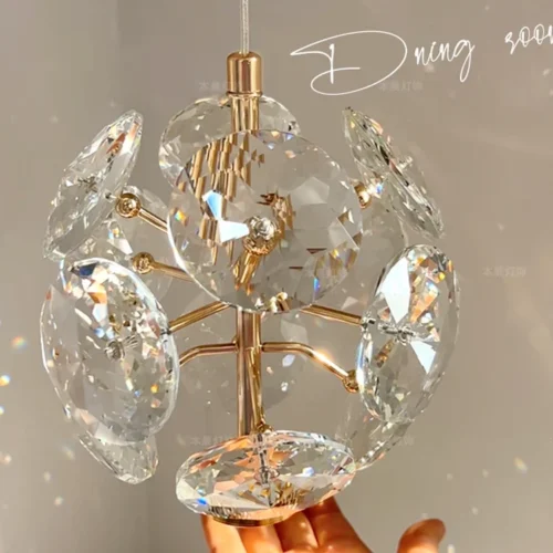 K9-Pure-Crystal-Small-Chandelier-Luz-de-cabeceira-moderna-LLuxury-Crystal-Wall-Lamp-Corredor-Teto-L Pendente Cristal K9 Translúcido