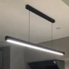 Lustre-sala-de-jantar-conduziu-a-l-mpada-nordic-conduziu-a-luz-da-sala-de-jantar Pendente Minimalista Barra Alumínio Luz Led