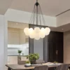 Nordic-Home-Decor-Lustres-para-Sala-de-Jantar-Lustre-Pendant-Lights-L-mpadas-de-suspens-o-1 Lustre Moderno Bola Vidro Branco Leitoso