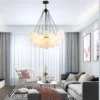 Nordic-Home-Decor-Lustres-para-Sala-de-Jantar-Lustre-Pendant-Lights-L-mpadas-de-suspens-o-3 Lustre Moderno Bola Vidro Branco Leitoso