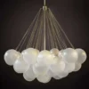 Nordic-Home-Decor-Lustres-para-Sala-de-Jantar-Lustre-Pendant-Lights-L-mpadas-de-suspens-o Lustre Moderno Bola Vidro Branco Leitoso
