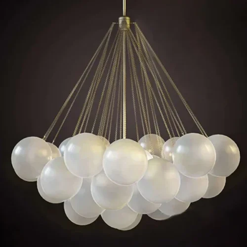 Nordic-Home-Decor-Lustres-para-Sala-de-Jantar-Lustre-Pendant-Lights-L-mpadas-de-suspens-o Lustre Moderno Bola Vidro Branco Leitoso
