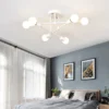 Nordic-Minimalista-LED-Pendant-Light-L-mpada-do-teto-Chandelier-Adequado-para-Quartos-Salas-Preto-Ouro-3 Luminária Sobrepor Thomas Edson Moderna Lâmpada Aparente
