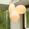 Pingente-Japon-s-Luz-Pano-De-Seda-Design-Branco-L-mpada-Minimalista-Lanterna-Loft-Roupa-De-1 Lustre Tecido Plissado Japonês Pano Padrão "Seda"