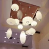 Pingente-Japon-s-Luz-Pano-De-Seda-Design-Branco-L-mpada-Minimalista-Lanterna-Loft-Roupa-De-2 Lustre Tecido Plissado Japonês Pano Padrão "Seda"