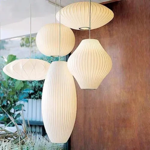 Pingente-Japon-s-Luz-Pano-De-Seda-Design-Branco-L-mpada-Minimalista-Lanterna-Loft-Roupa-De Lustre Tecido Plissado Japonês Pano Padrão "Seda"