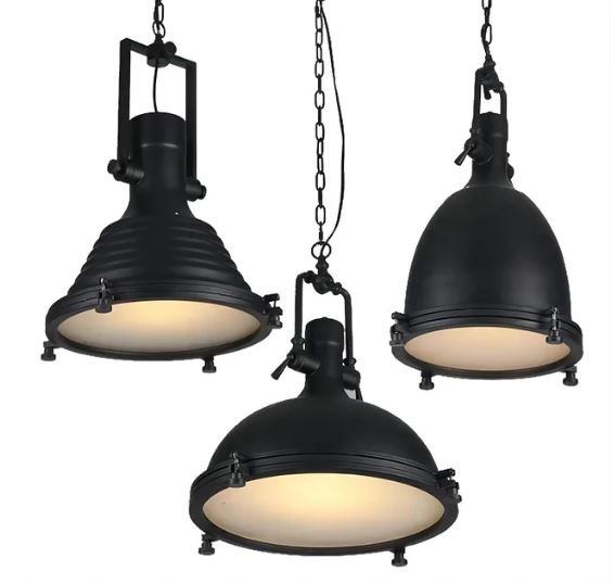 Pendente industrial preto em decoração moderna