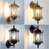 Retro-exterior-imperme-vel-antiferrugem-l-mpada-de-parede-Garden-Gateway-Sconce-p-tio-corredor-Villa Arandela Retro Para Jardins, Impermeável e anti-ferrugem