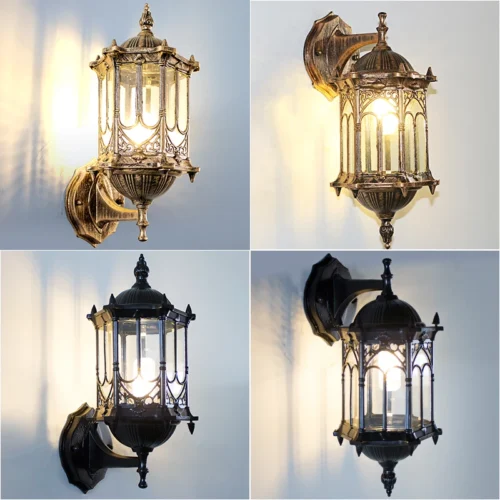 Retro-exterior-imperme-vel-antiferrugem-l-mpada-de-parede-Garden-Gateway-Sconce-p-tio-corredor-Villa Arandela Retro Para Jardins, Impermeável e anti-ferrugem