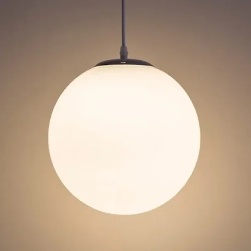 S74c6d2b3612a4c43961f6c5843ad43f8Z Luminária Pendente Bola De Vidro Branco Branco Leitoso Fosco