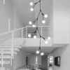 Lustre Moderno Galho De Árvore Para Escadas e Teto Duplo Duplex