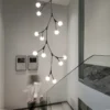 Lustre Moderno Galho De Árvore Para Escadas e Teto Duplo Duplex