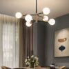 H424731b12af14a26ad6ce439a53346b1I Lustre Moderno Preto e Dourado Com Lâmpada Aparente