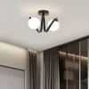 L-mpada-De-Teto-De-Vidro-Moderna-Nordic-Black-Gold-Luzes-De-Teto-Highquality-Double-Head-2 Luminária Sobrepor Dourado ou Preto Com Bola De Vidro Alumínio Circular