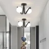L-mpada-De-Teto-De-Vidro-Moderna-Nordic-Black-Gold-Luzes-De-Teto-Highquality-Double-Head-3 Luminária Sobrepor Dourado ou Preto Com Bola De Vidro Alumínio Circular