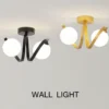 L-mpada-De-Teto-De-Vidro-Moderna-Nordic-Black-Gold-Luzes-De-Teto-Highquality-Double-Head Luminária Sobrepor Dourado ou Preto Com Bola De Vidro Alumínio Circular