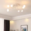 L-mpada-N-rdica-Criativa-LED-Minimal-P-s-moderno-L-mpadas-de-Ferro-Preto-Dourado-3 Luminária Sobrepor Moderna Lâmpada Aparente
