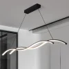 Lustre Minimalista Em Curva Suave Alumínio Luz de Led