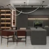 Longo-Tipo-LED-Pingente-De-Ilumina-o-Modern-Designer-Linha-L-mpada-L-mpada-De-Escrit-3 Lustre Minimalista Acrílico Em Curva Com Luz de LED