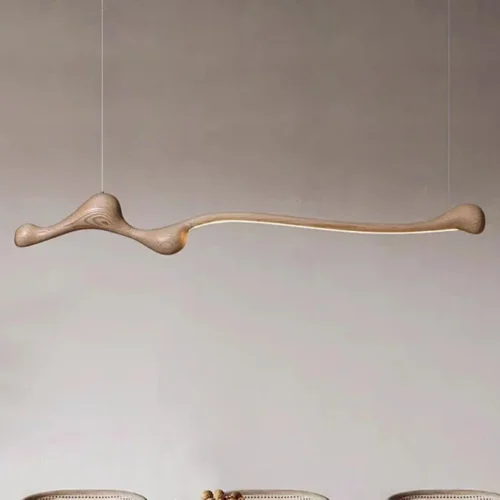 Modern-Ash-Wood-LED-Pendant-Lights-Dimmable-Decora-o-de-Interior-L-mpada-Pendurada-Cozinha-Ilha Lustre Moderno Despojado De Acabamento Imitando Madeira