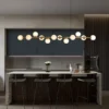 Modern-LED-Chandeliers-para-Home-Decor-Luzes-penduradas-Sala-de-estar-Sala-de-jantar-Ilumina-o-1 Lustre Retangular Moderno Com Bolas de Vidro