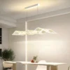 Lustre Retangular Onda Acrílico e Luz Led