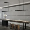 Modern-Minimalista-LED-Long-Pendant-Lights-Candeeiros-de-sala-de-jantar-Simples-Bar-Table-Lamp-Candelabro-1 Lustre Minimalista linear Barra Alumínio e Luz de LED