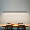 Modern-Minimalista-LED-Long-Pendant-Lights-Candeeiros-de-sala-de-jantar-Simples-Bar-Table-Lamp-Candelabro Lustre Minimalista linear Barra Alumínio e Luz de LED