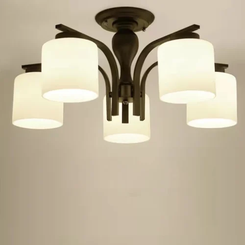Nordic-Glass-Teto-Lights-for-Living-Room-L-mpada-de-quarto-retro-Home-Decor-Lumin-ria Luminária Sobrepor Preto Cúpula Vidro Branco Leitoso