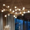 Lustre Rústico Galho Madeira e Bolas Brancas Lustre Rústico Galho Madeira e Bolas Brancas | Entrega em Todo Brasil