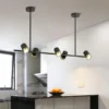 Nordic-ajust-vel-Chandelier-Lights-para-mesa-de-jantar-Long-Stripe-Lamp-Indoor-Fixture-Black-Spot Lustre retangular com spot de LED
