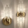 Crystal-Copper-LED-Wall-Lamp-Ondula-o-de-gua-Ilumina-o-interior-para-casa-Quarto-Decora Arandela De Vidro e Metal Dourado
