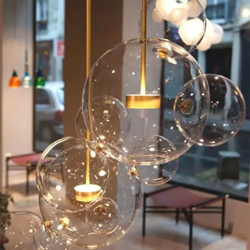 Lustre Moderno Molécula Bolas de Vidro