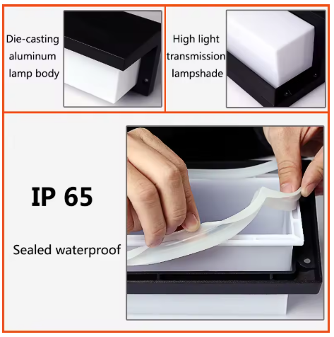 1 Arandela com sensor Arandela Moderna Para Fachadas e Jardins IP65 Sensor LED