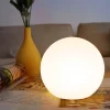 Abajur Bola Branca Leitoso e Luz De Led
