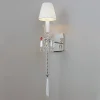 Estilo-Europeu-Cristal-Cabeceira-Luxo-Espelho-Farol-L-mpada-De-Parede-Villa-Quarto-Sala-De-Estar Arandela Moderno Baccarat Com Cúpula Plissada