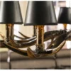 LED-Deer-Horn-Chandelier-para-decora-o-de-sala-lumin-ria-de-resina-l-mpada-pingente-3 Lustre Rústico De Resina Com Cúpula Tecido Preta | Comprar com Frete Grátis